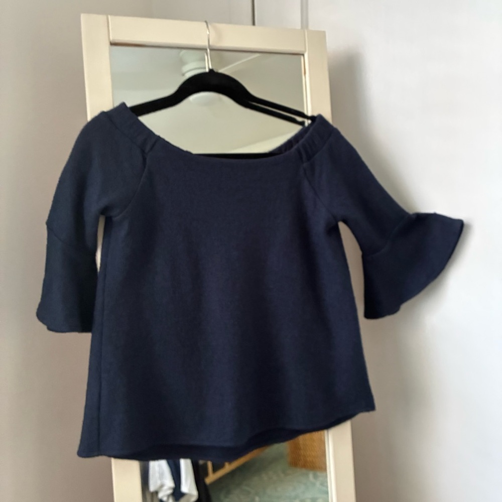 Navy Off-Shoulder Top